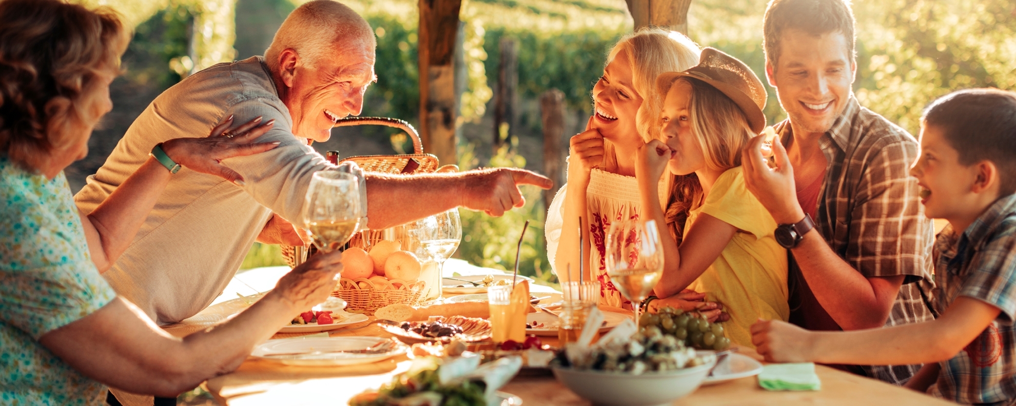 Family gathered around table